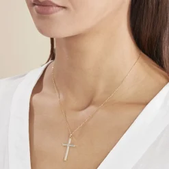 Histoire d'Or Pendentif Casey Croix Or Bicolore Outlet