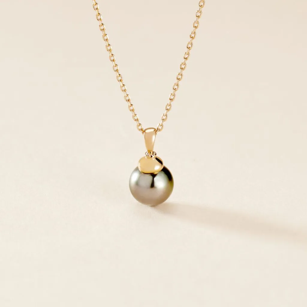 Histoire d'Or Pendentif Cerclee Or Jaune Perle De Culture De Tahiti Best
