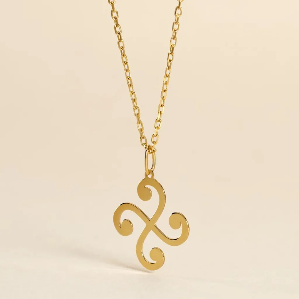 Histoire d'Or Pendentif Cobeia Croix Basque Or Jaune Clearance