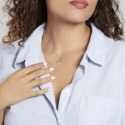 Histoire d'Or Pendentif Coeur Penche Double Or Tricolore Oxyde De Zirconium Sale