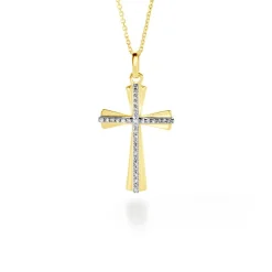 Histoire d'Or Pendentif Crocetta Or Jaune Oxyde De Zirconium Sale