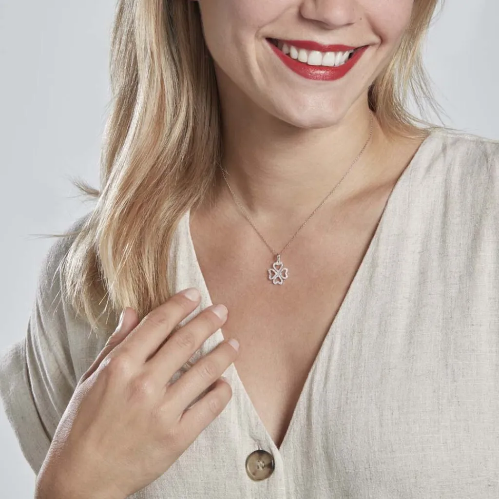 Histoire d'Or Pendentif Daiki Or Blanc Oxyde De Zirconium Clearance