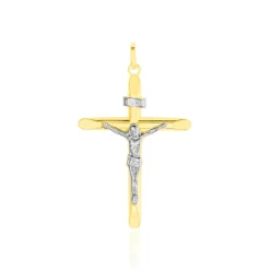 Histoire d'Or Pendentif Damian Croix Or Bicolore