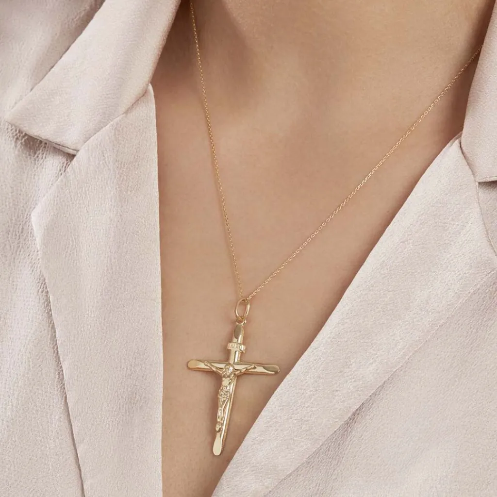 Histoire d'Or Pendentif Damian Croix Or Bicolore