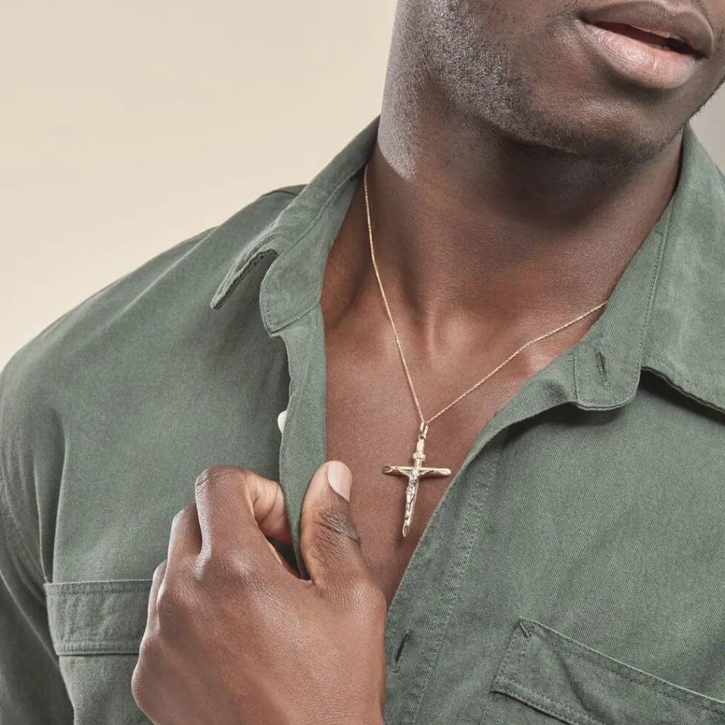 Histoire d'Or Pendentif Damian Croix Or Bicolore