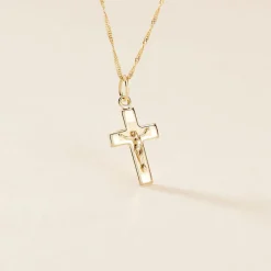 Histoire d'Or Pendentif Damian Croix Or Jaune Online