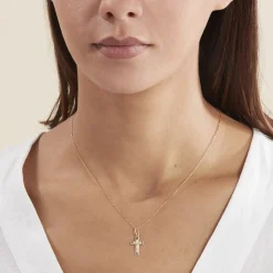 Histoire d'Or Pendentif Damian Croix Or Jaune Online