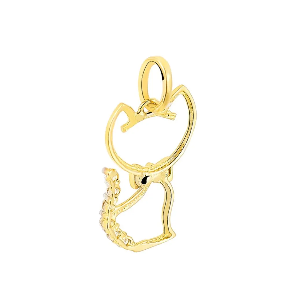 Histoire d'Or Pendentif Egee Chat Or Jaune Oxyde De Zirconium Sale
