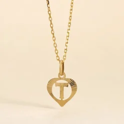 Histoire d'Or Pendentif Eudocie Coeur Lettre Or Jaune Sale