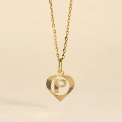 Histoire d'Or Pendentif Eudocie Coeur Lettre Or Jaune Discount