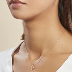 Histoire d'Or Pendentif Eudocie Coeur Lettre Or Jaune Discount