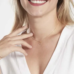 Histoire d'Or Pendentif Eudocie Coeur Strie Or Jaune Discount