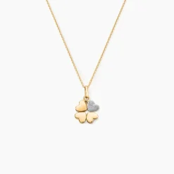 Histoire d'Or Pendentif Eudocie Coeur Trefle Or Jaune Discount