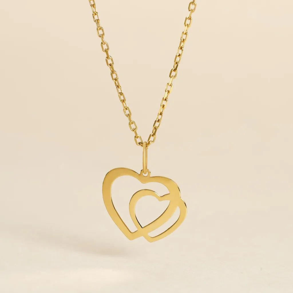 Histoire d'Or Pendentif Eudocie Coeurs Lisses Or Jaune Online