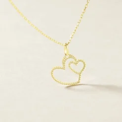 Histoire d'Or Pendentif Eudocie Coeurs Diamantes Or Jaune Outlet