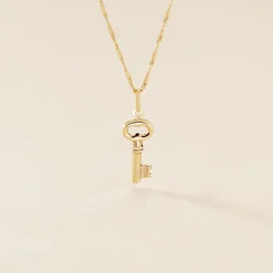 Histoire d'Or Pendentif Fatilia Clef Coeur Or Jaune New