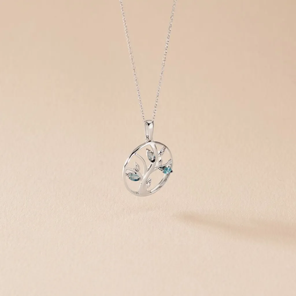 Histoire d'Or Pendentif Godolieba Or Blanc Topaze or blanc topaze bleu london Sale