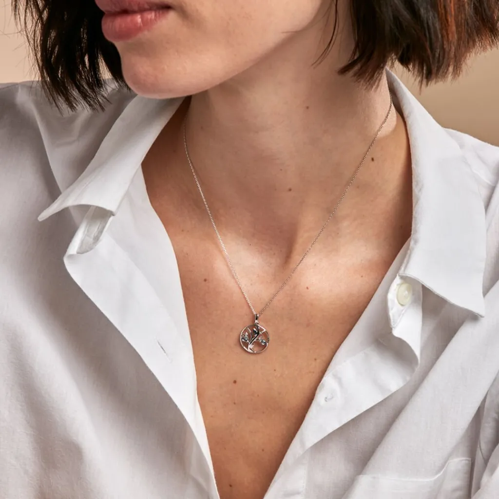 Histoire d'Or Pendentif Godolieba Or Blanc Topaze or blanc topaze bleu london Sale