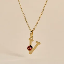 Histoire d'Or Pendentif Helidie Coccinelle Lettre Or Jaune