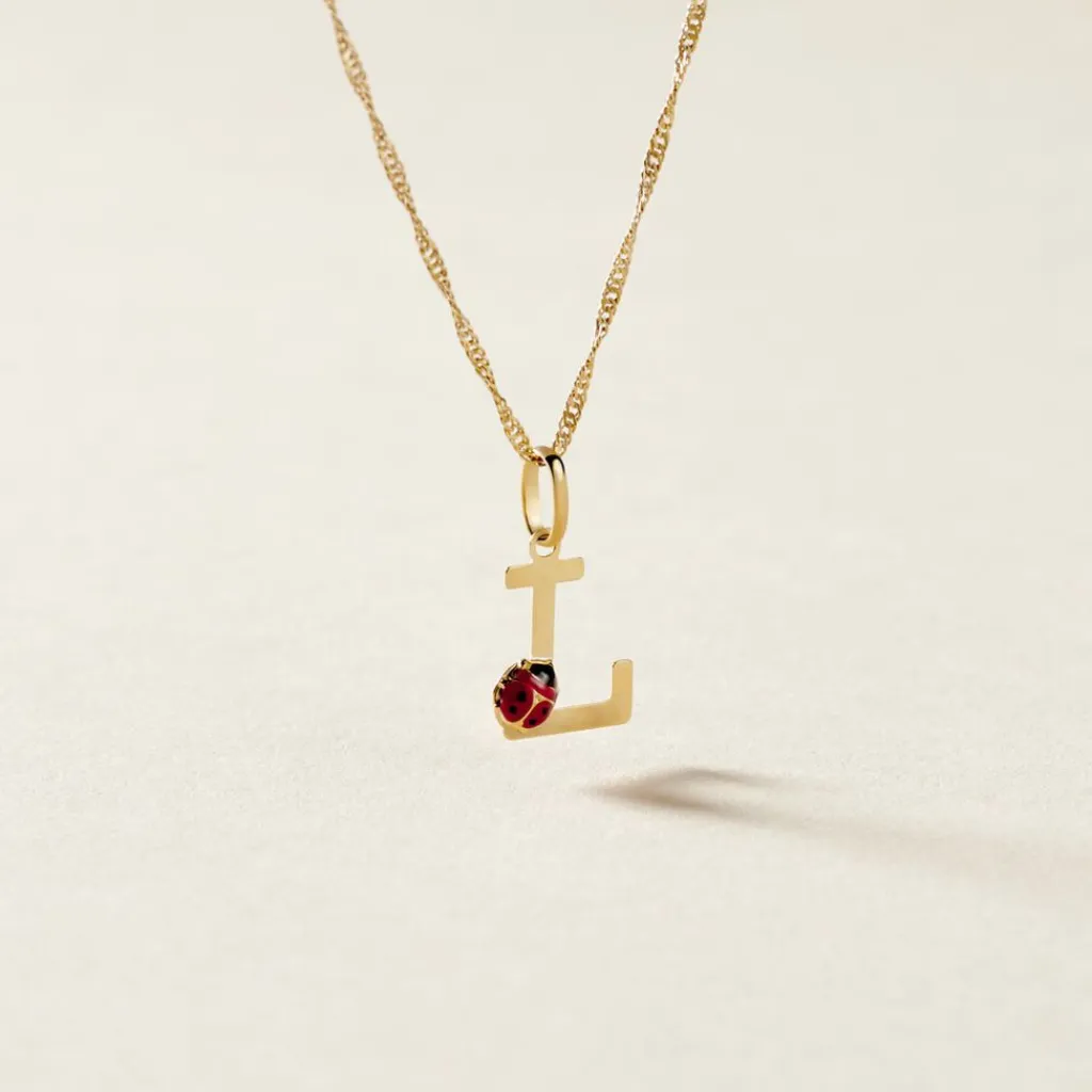 Histoire d'Or Pendentif Helidie Coccinelle Lettre Or Jaune Discount