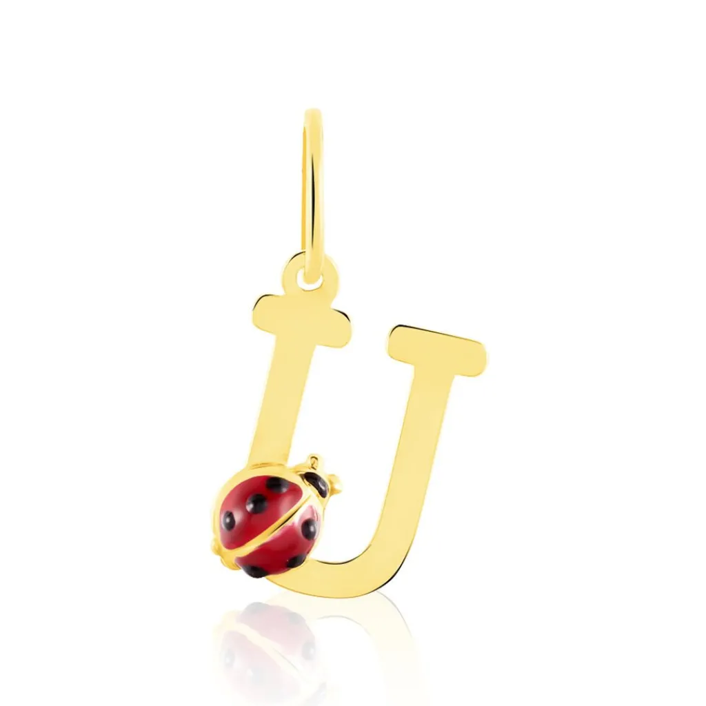 Histoire d'Or Pendentif Helidie Coccinelle Lettre Or Jaune Sale