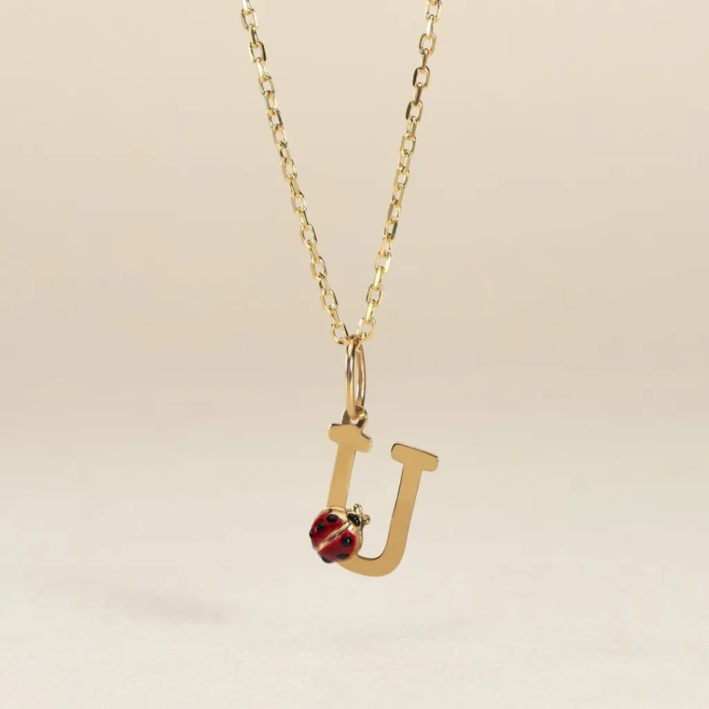 Histoire d'Or Pendentif Helidie Coccinelle Lettre Or Jaune Sale