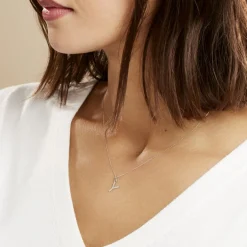 Histoire d'Or Pendentif Ionia Lettre Or Blanc Outlet