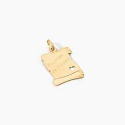Histoire d'Or Pendentif Irenca Message Parchemin Or Jaune New