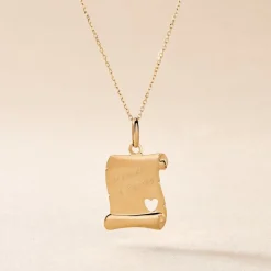 Histoire d'Or Pendentif Irenca Message Parchemin Or Jaune Online