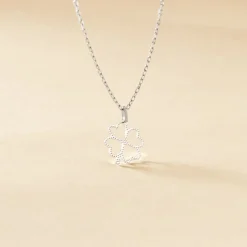 Histoire d'Or Pendentif Koulmia Trefle Diamante Or Blanc Online
