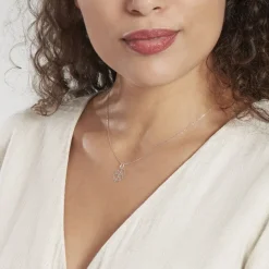 Histoire d'Or Pendentif Koulmia Trefle Diamante Or Blanc Online