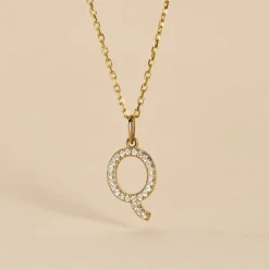 Histoire d'Or Pendentif Lettre Q Or Jaune Oxyde