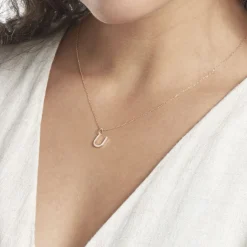 Histoire d'Or Pendentif Lettre U Or Jaune Oxyde New