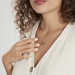 Histoire d'Or Pendentif Nilma Or Jaune Perle De Culture De Tahiti Et Diamant Clearance