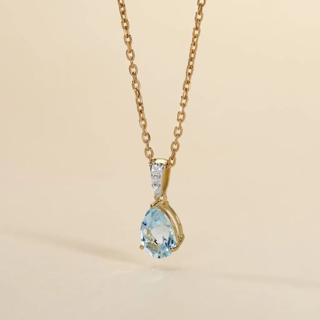 Histoire d'Or Pendentif Or Jaune Gorgel Topaze Oxydes De Zirconium or jaune topaze bleu sky Outlet