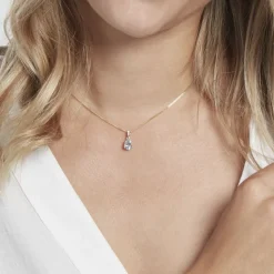 Histoire d'Or Pendentif Or Jaune Gorgel Topaze Oxydes De Zirconium or jaune topaze bleu sky Outlet