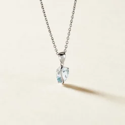 Histoire d'Or Pendentif Prudencia Or Blanc Topaze or blanc topaze bleue