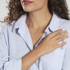 Histoire d'Or Pendentif Prudencia Or Blanc Topaze or blanc topaze bleue