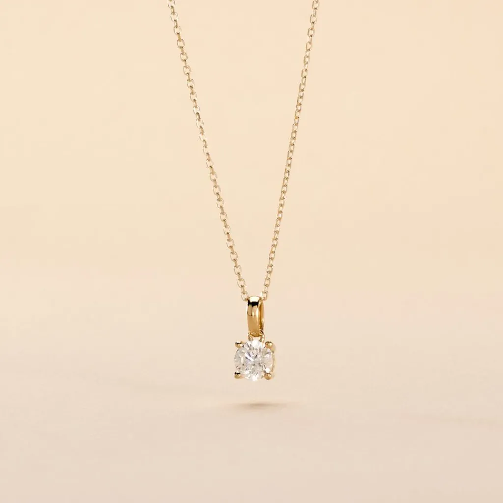 Histoire d'Or Pendentif Solitaire Aphrodite or jaune diamant Online