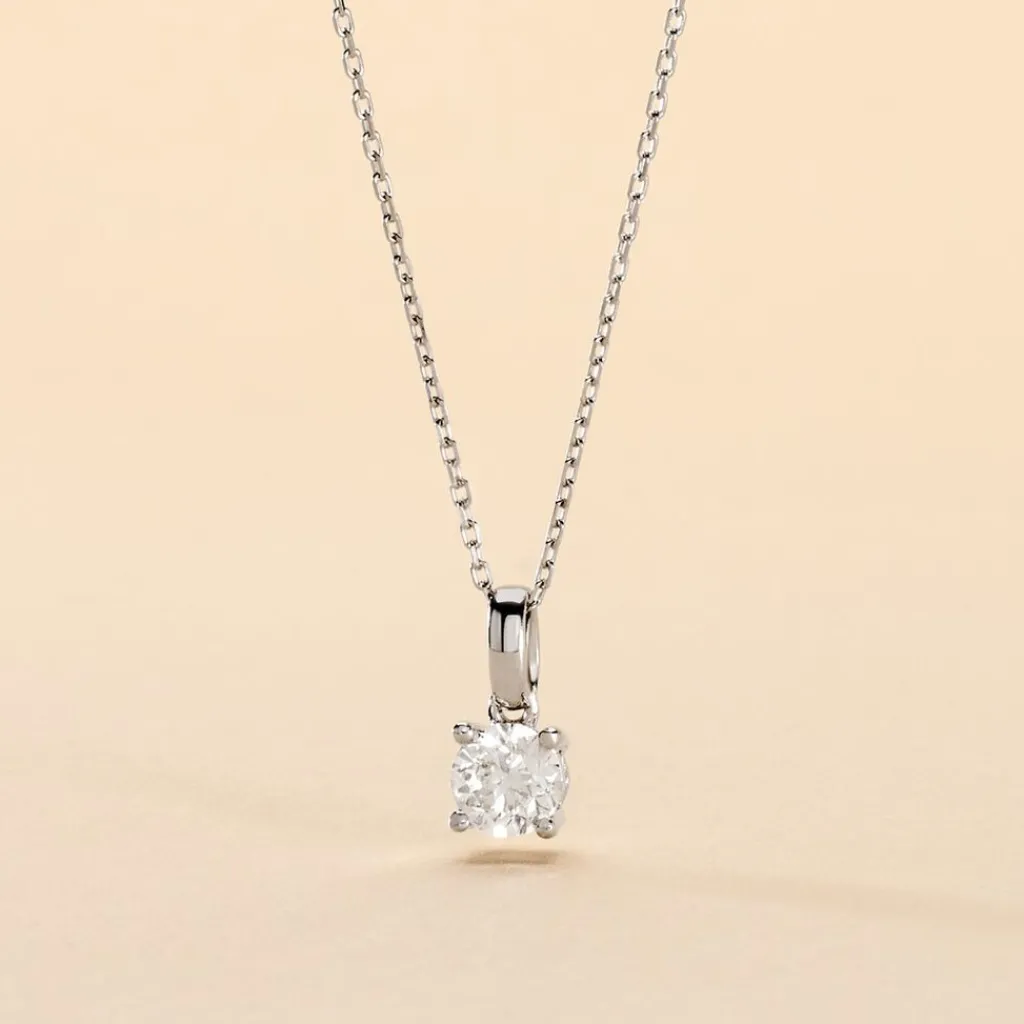 Histoire d'Or Pendentif Solitaire Aphrodite or blanc diamant Clearance