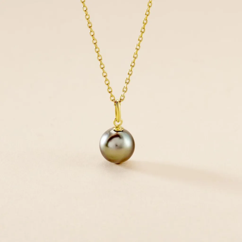 Histoire d'Or Pendentif Syana Or Jaune Perle De Culture De Tahiti or jaune perle nacre noire Sale