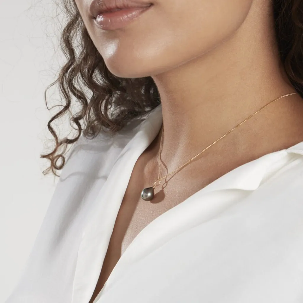 Histoire d'Or Pendentif Syana Or Jaune Perle De Culture De Tahiti or jaune perle nacre noire Sale