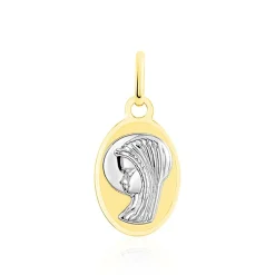 Histoire d'Or Pendentif Vierge Ovale Or Bicolore New