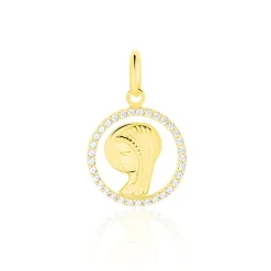 Histoire d'Or Pendentif Vierge Rond Diamante Or Jaune Oxyde De Zirconium Best