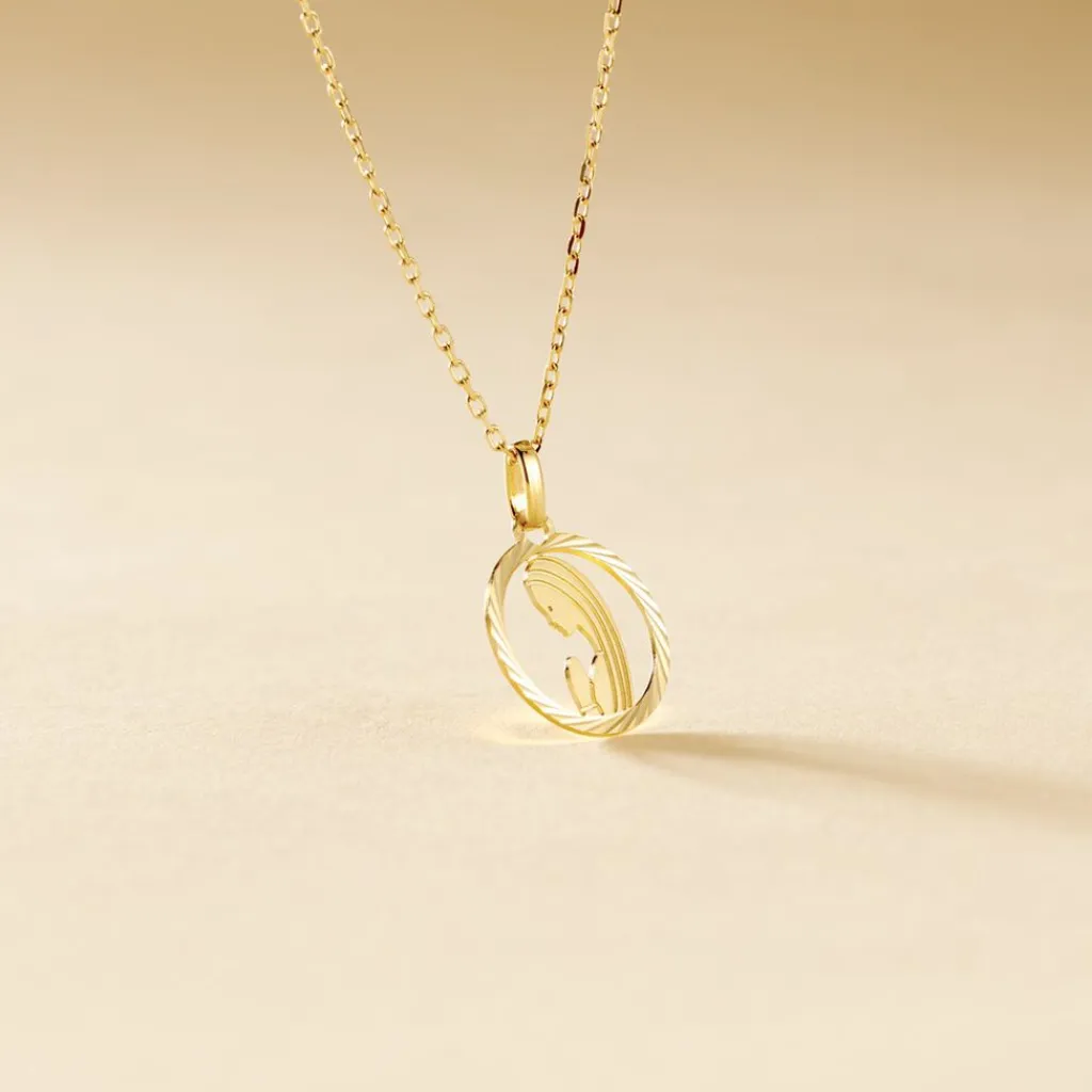 Histoire d'Or Pendentif Vierge Rond Diamante Or Jaune Online