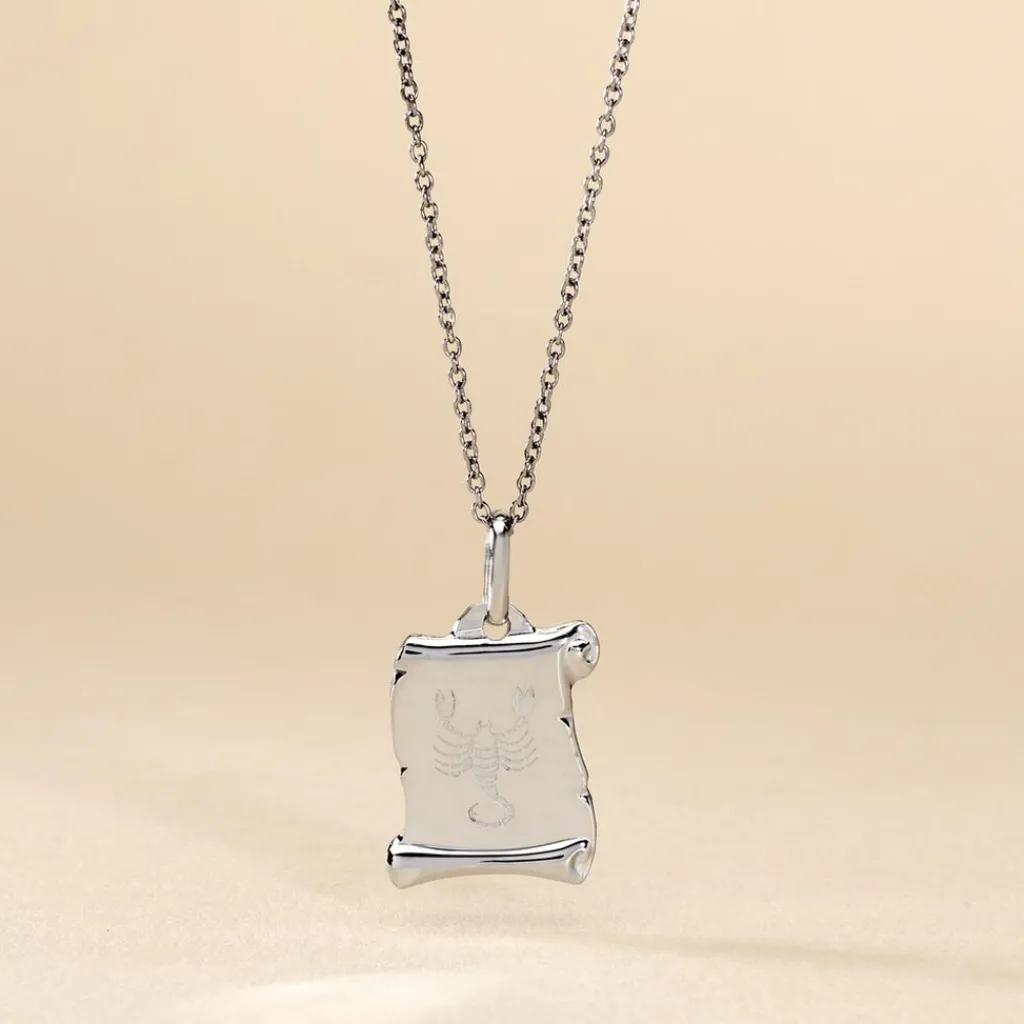 Histoire d'Or Pendentif Zodiaque Parchemin Argent Blanc Best
