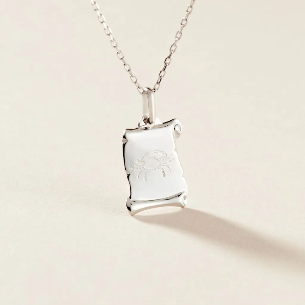 Histoire d'Or Pendentif Zodiaque Parchemin Argent Blanc Outlet