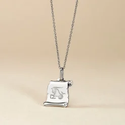 Histoire d'Or Pendentif Zodiaque Parchemin Argent Blanc Discount