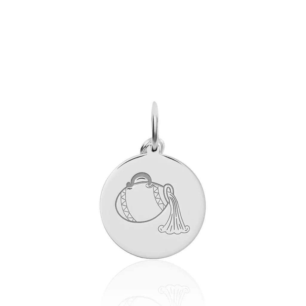 Histoire d'Or Pendentif Zodiaque Rond Argent Blanc Hot