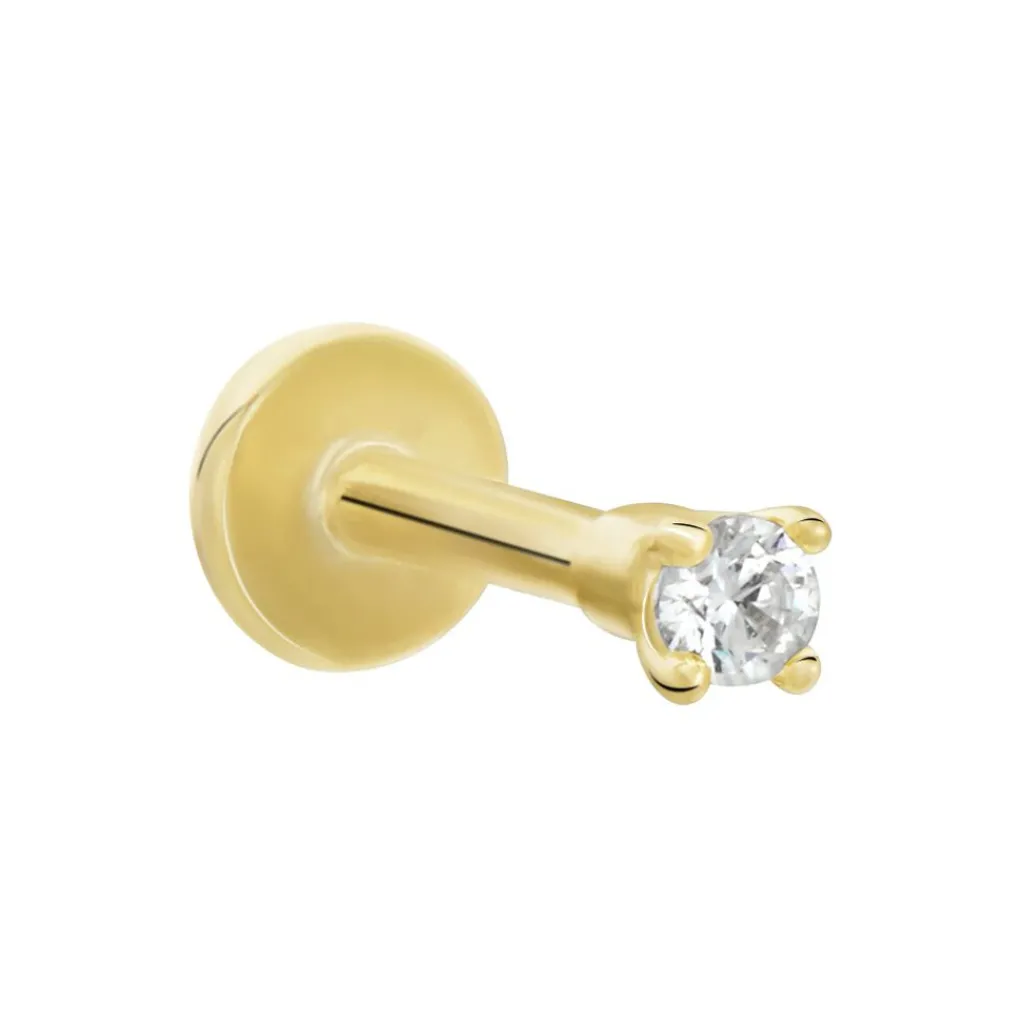 Histoire d'Or Piercing De Labret Or Jaune Catala Oxyde De Zirconium Outlet